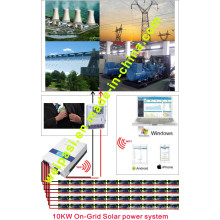 10KW Solar-On-Grid-Stromerzeugungssystem; Elektrizitätsproduktion 50 ~ 70KWh / Tag